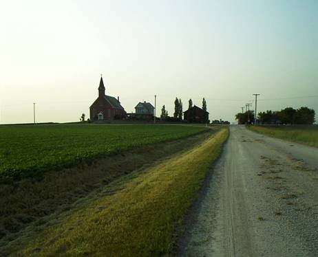 Budd in the distance by the trees